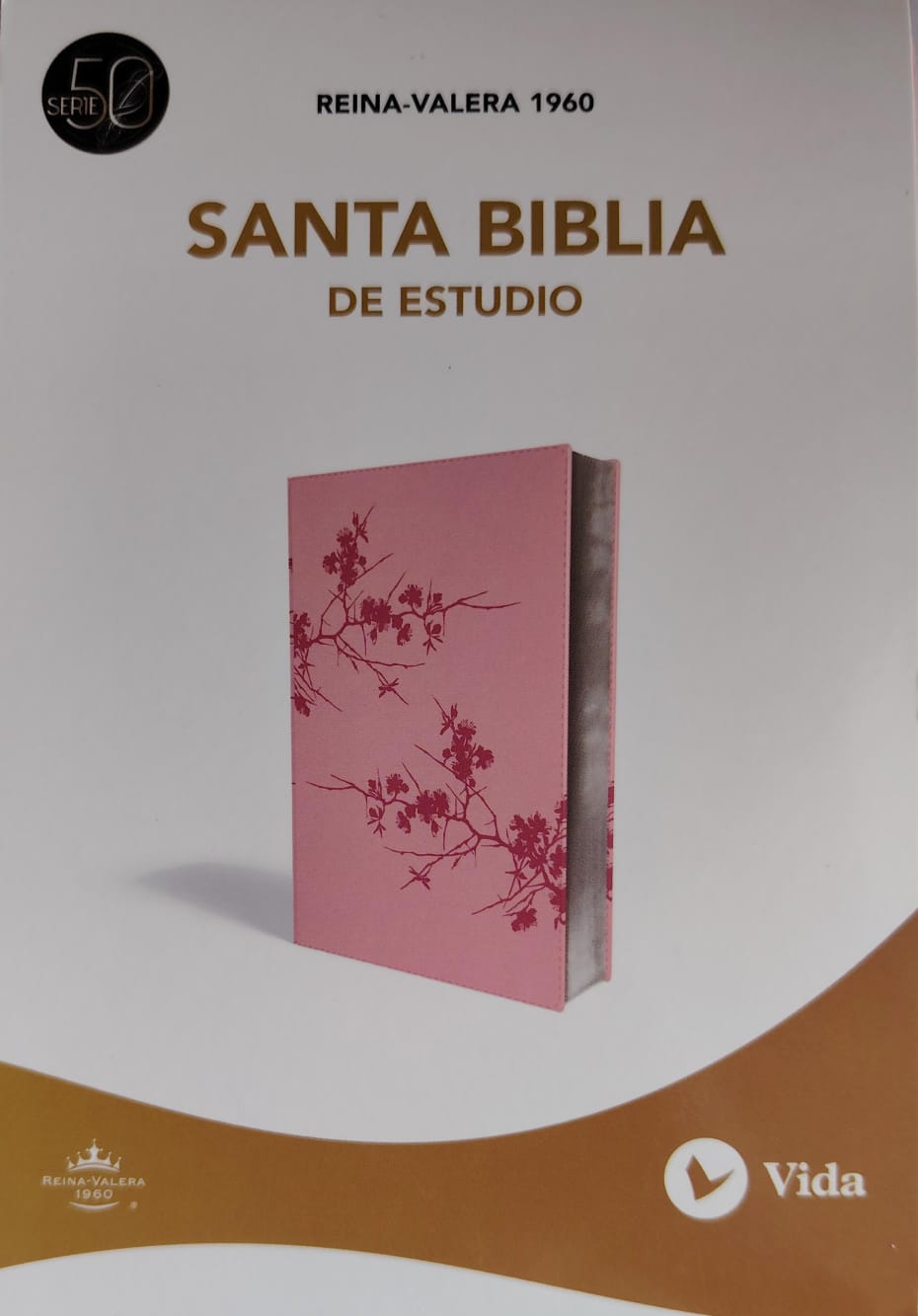 "SANTA BIBLIA DE ESTUDIO REINA-VALERA 1960 COLOR ROSADA ITALIANA A DOS TONOS