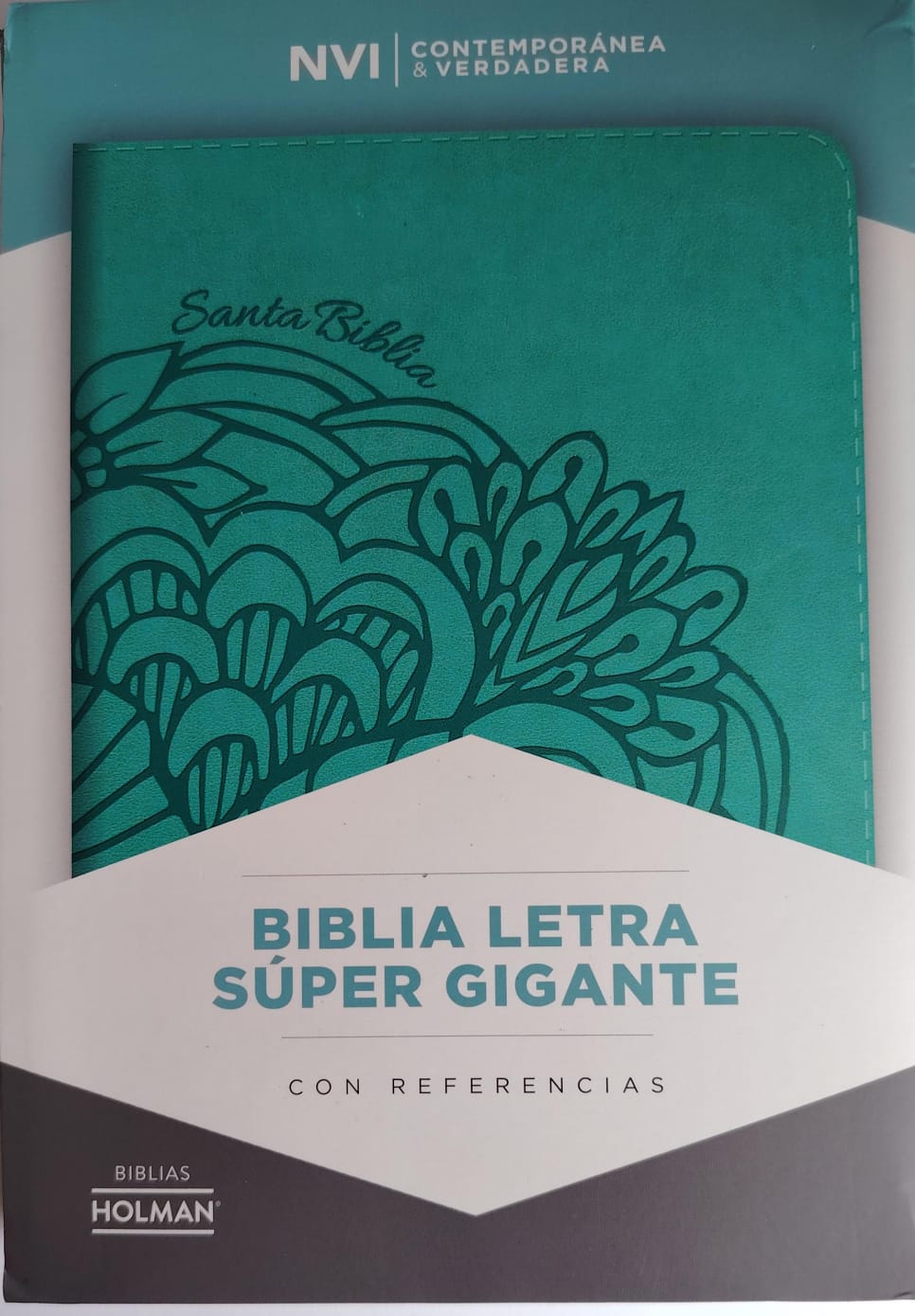SANTA BIBLIA REINA VALERA 1960 NVI CONTEMPORANEA & VERDADERA COLOR AQUA SIMIL PIEL CON INDICE