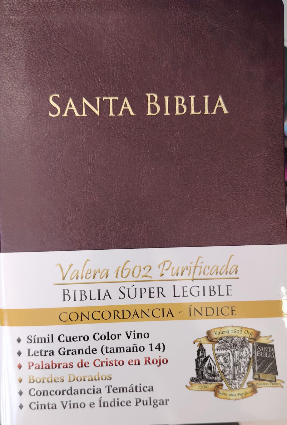 SANTA BIBLIA HOLY BIBLIE RVR1960 BILINGUAL COLOR BORGONA