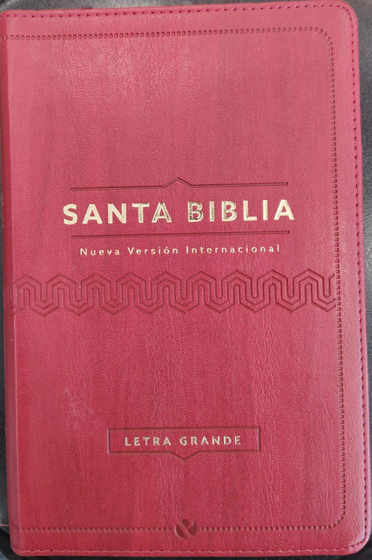 Santa Biblia Nueva Versión Internacional (NVI) / Letra Grande / Tapa Piel Sintética Vino con Detalles Grrabados