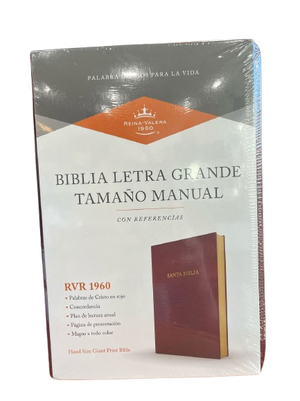 BIBLIA COLOR VINO LETRA GRANDE MANUAL CON REFERENCIA