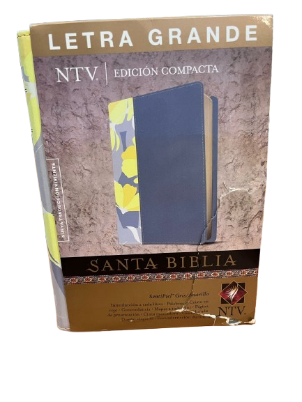 SANTA BIBLIA COLOR GRIS Y AMARILLO EDICION COMPACTA