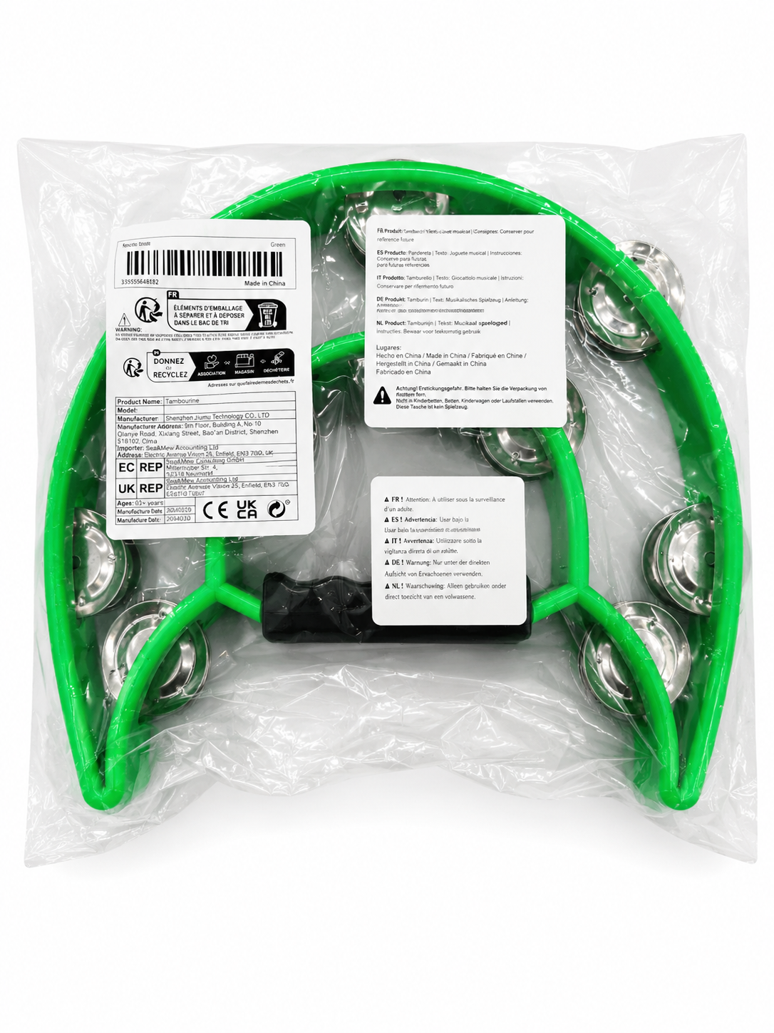 Pandereta de mano (Verde)
