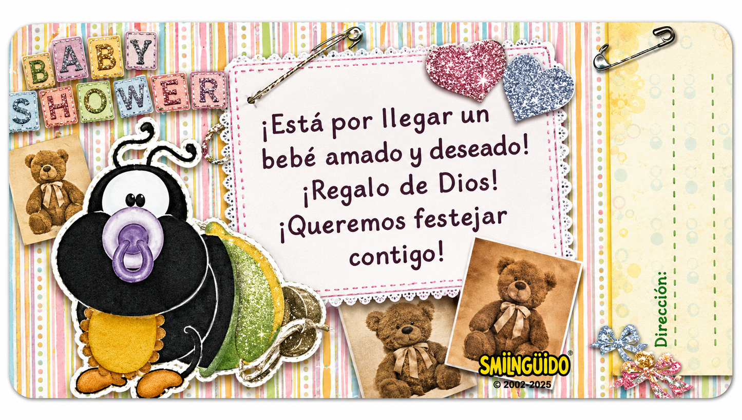 Tarjetas de invitación/evento con motivo babyhshower ilustracion de hormigas