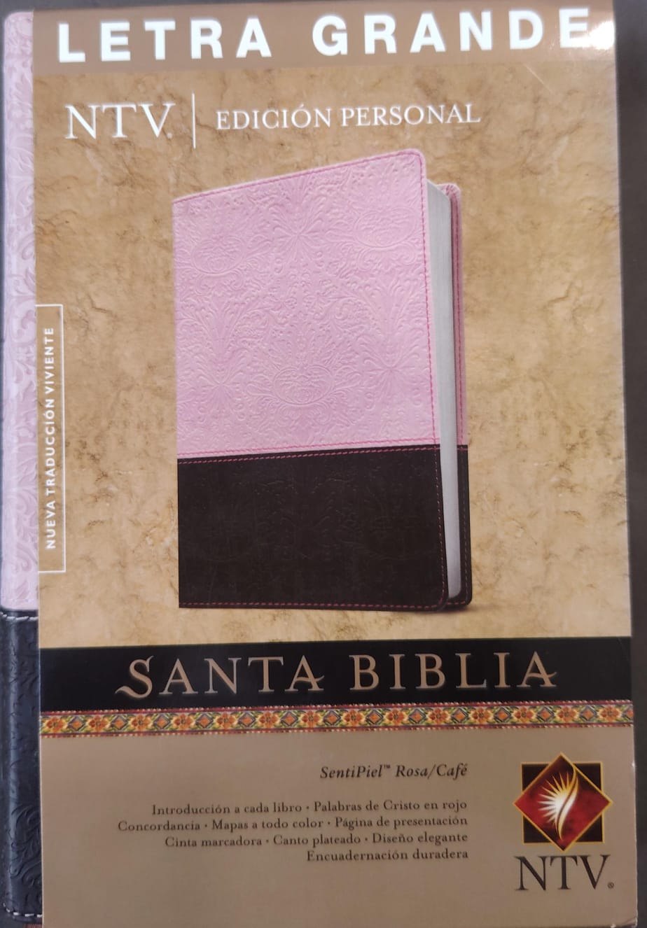 SANTA BIBLIA NTV EDICION ESPECIAL LETRA GRANDE COLOR ROSA Y CAFE