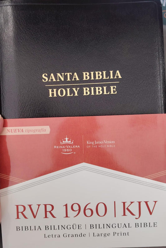 SANTA BIBLIA HOLY BIBLIE RVR1960 BILINGUAL NUEVA TIPOLOGIA COLOR NEGRO