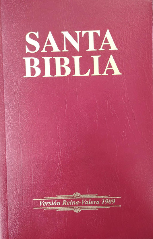 BIBLIA REINA VALERA VERSION REINA VALERA 1909-PASTA COLOR VINO CON LETRAS DORAD