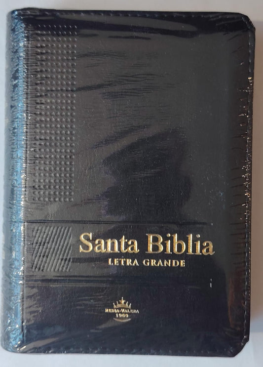 SANTA BIBLIA REINA VALERA 1960 LETRA GRANDE 9PT COLOR NEGRO CON CIERRE