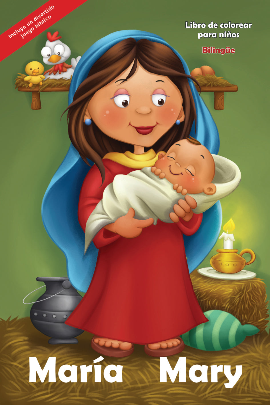 LIBRO PARA COLOREAR BILINGUE. MARY