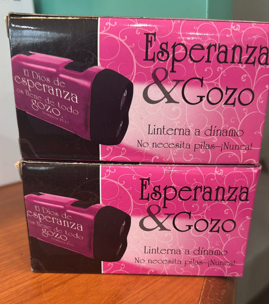 LINTERNA A DINAMO CAJA COLOR ROSADA