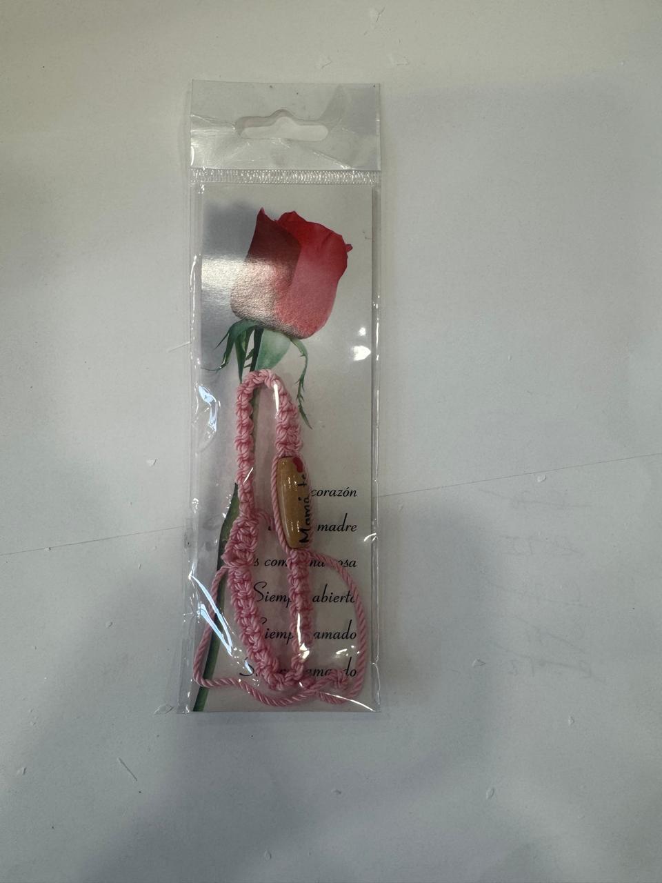 PULSERA ROSADA CON MSM MAMA TE AMO