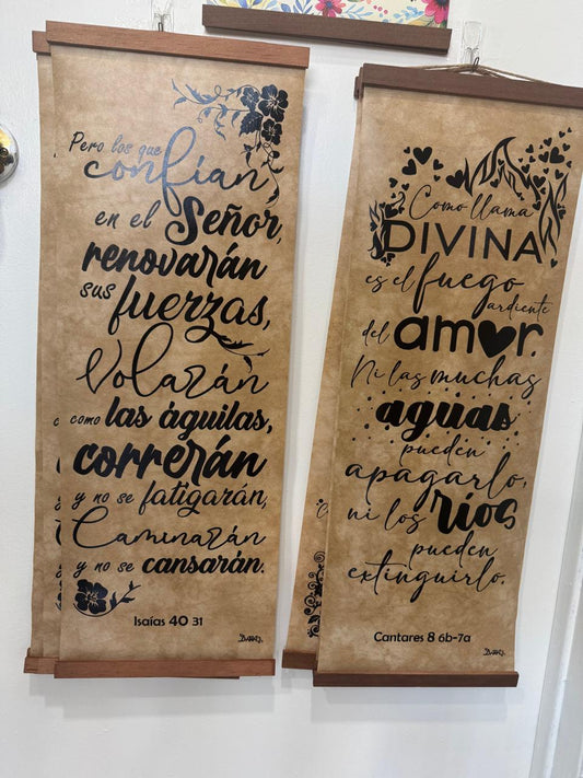 COLGANTE PARA PARED CONFIAR ISAIAS 40-31 Y JOSUE 1-9