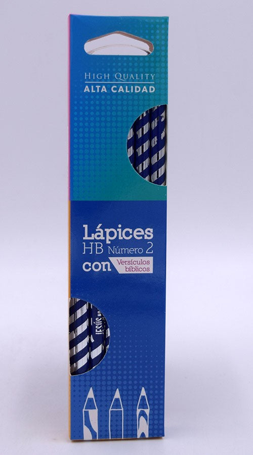 LAPICES HB NUMERO 2 (PAQUETE DE 12) COLOR AZUL CON PLATEADO