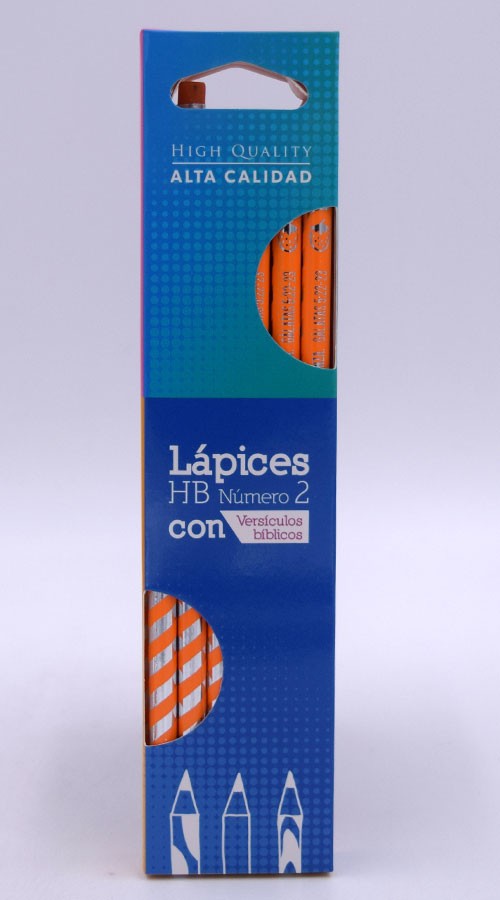 LAPICES HB NUMERO 2 (PAQUETE DE 12) COLOR NARANJA CON PLATEADO