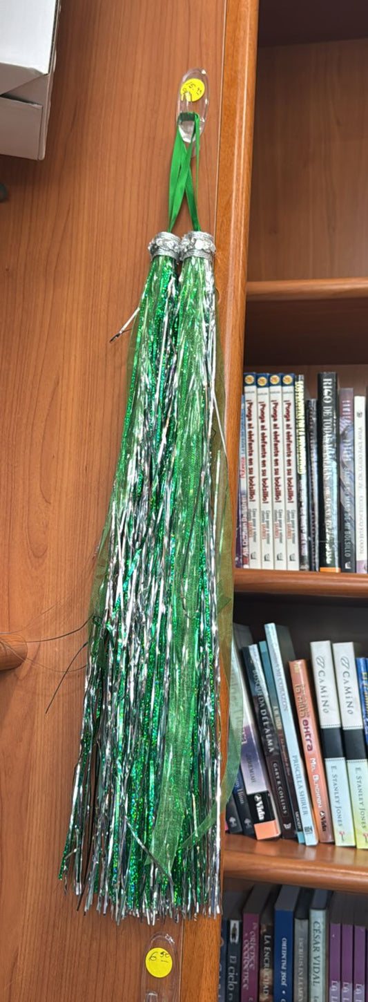 ACCESORIOS PARA PANDERO COLOR VERDE CON PLATA