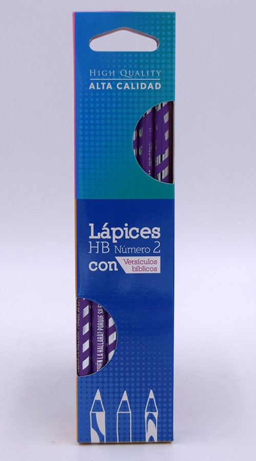LAPICES HB NUMERO 2 (PAQUETE DE 12) COLOR LILA CON PLATEADO