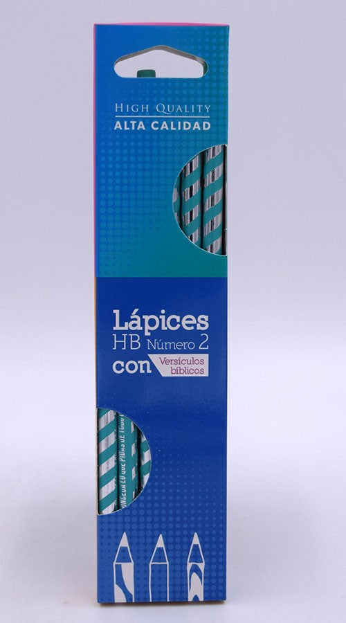 LAPICES HB NUMERO 2 (PAQUETE DE 12) COLOR TURQUEZA CON PLATEADO