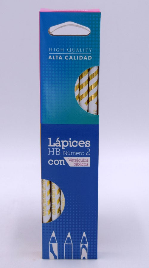 LAPICES HB NUMERO 2 (PAQUETE DE 12) COLOR BLANCO CON DORADO