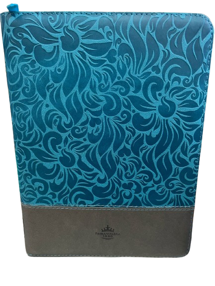 SANTA BIBLIA COLOR TURQUESA LABRADA