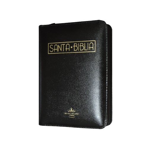 SANTA BIBLIA LETRAS DORADAS NEGRA CON CIERRE