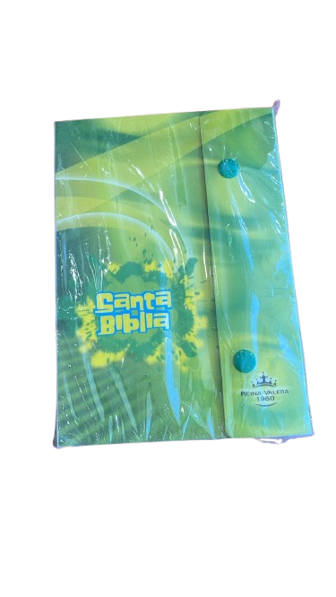 SANTA BIBLIA CON SOBRETAPA COLOR VERDE LIMON / MULTICOLOR