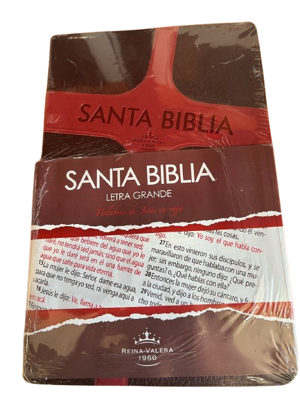 SANTA BIBLIA COLOR VINO Y ROJO