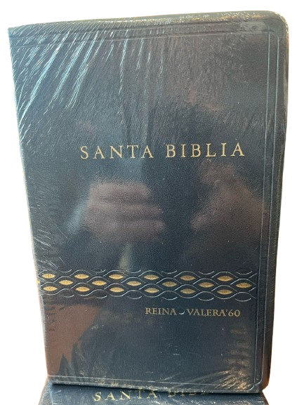 SANTA BIBLIA COLOR AZUL CON DETALLES DORADOS