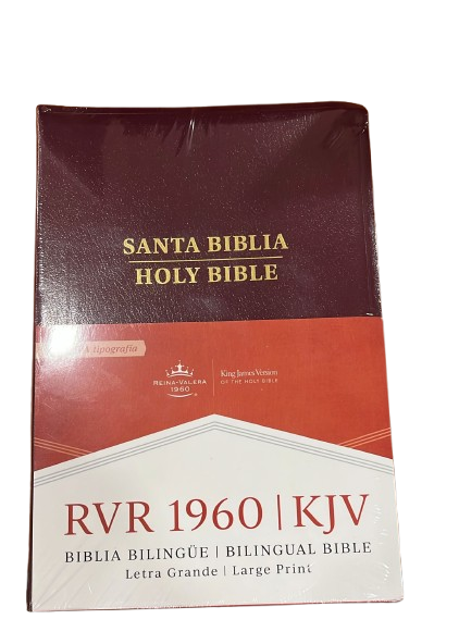 SANTA BIBLIA BILINGUE LETRA GRNDE CAFE Y NEGRO