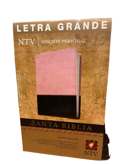 SANTA BIBLIA EDICION PERSONALCOLOR ROSA Y CAFE LABRADA