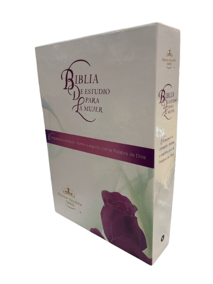 BIBLIA DE ESTUDIO PARA MUJER COLOR BLANCO Y LETRAS MORADAS