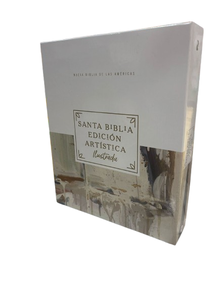 SANTA BIBLIA EDICION ARTISTICA ILUSTRADA BLANCA CON LETRAS AMARILLAS
