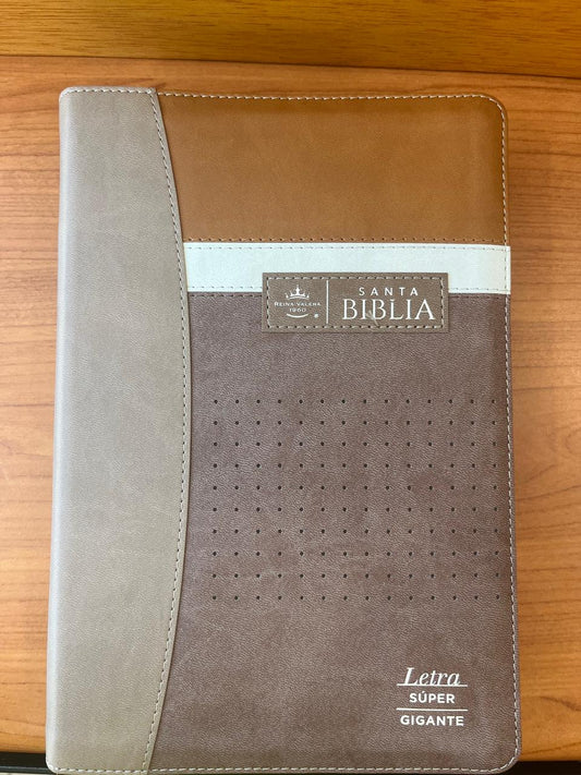 SANTA BIBLIA / LETRA SUPER GRANDE 19 PT/MED ZIPER / TRI CAFE