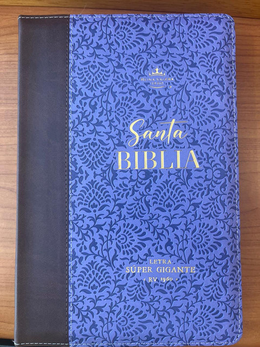 SANTA BIBLIA / LETRA SUPER GIGANTE 19 PT/MED ZIPER / TRI LILA