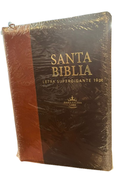 SANTA BIBLIA LETRA SUPERGIGANTE 19 PT COLOR CAFE Y MARRON