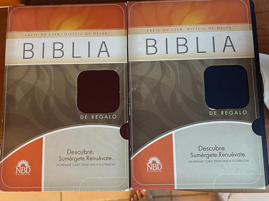 BIBLIA DE REGALO COLOR AZUL Y VINO PASTA FLEXIBLE