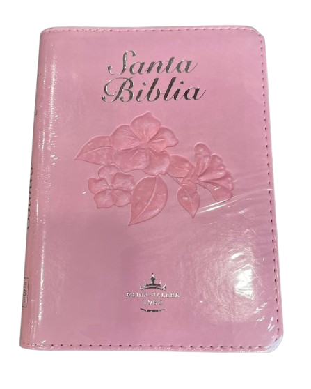 SANTA BIBLIA CON FLOR / COLOR ROSADO MATE