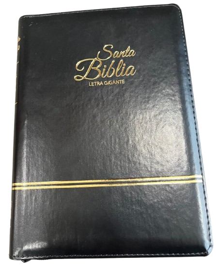 SANTA BIBLIA LETRA GIGANTE COLOR NEGRA CON LETRAS DORADAS / FILO DORADO E INDICE