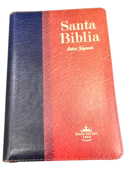 SANTA BIBLIA LETRA GRANDE BI COLOR / AZUL Y CAFÉ