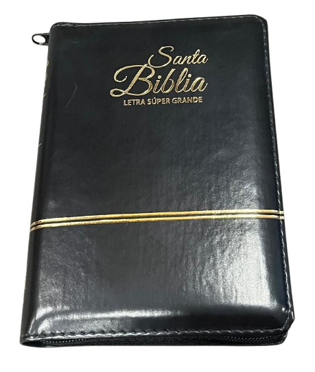 SANTA BIBLIA LETRA SUPER GARNDE / COLOR NEGRO CON LETRAS DORADAS / FILO DORADO CON INDICE