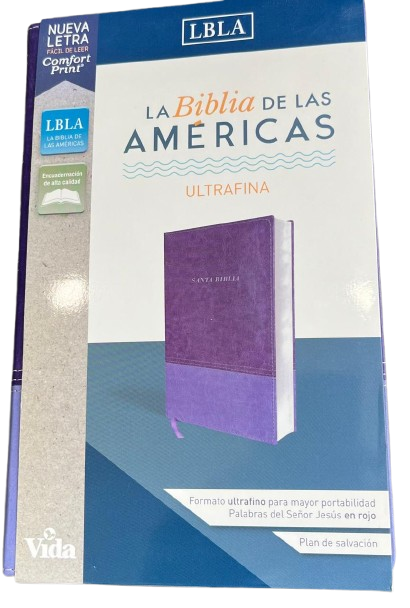 LA BIBLIA DE LAS AMERICAS ULTRAFINA / COLOR LILA / FILO PLATEADO SIN INDICE