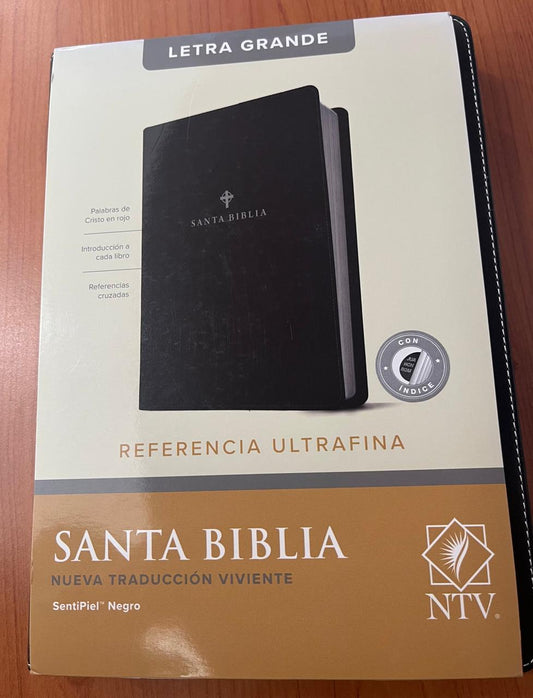SANTA BIBLIA / NUEVA TRADUCCION VIVIENTE / REFERENCIA ULTRAFINA / SENTIPIEL CAFE OSCURO