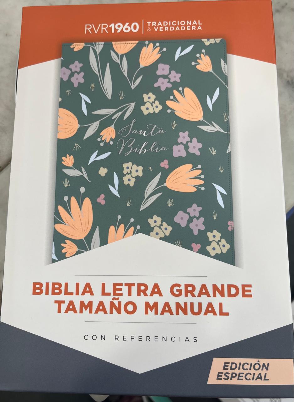 BIBLIA LETRA GRANDE / TAMAÑO MANUAL / CON REFERENCIA / EDICION ESPECIAL / SIMILPIEL VERDE