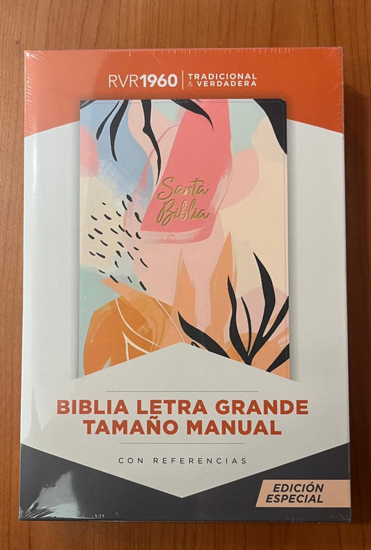 BIBLIA LETRA GRANDE / TAMAÑO MANUAL / CON REFERENCIA / EDICION ESPECIAL / ACUARELA