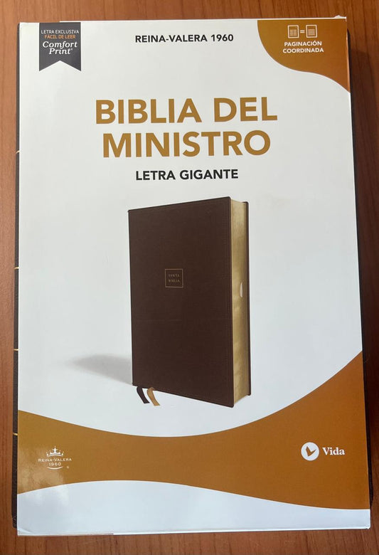 BIBLIA DEL MINISTRO / LETRA GIGANTE / COLOR CAFE CON FILO DORADO