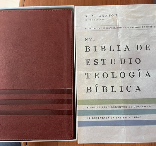 BIBLIA DE ESTUDIO TEOLOGIA BIBLICA / COLOR CAFE / FILO DORADO SIN INDICE