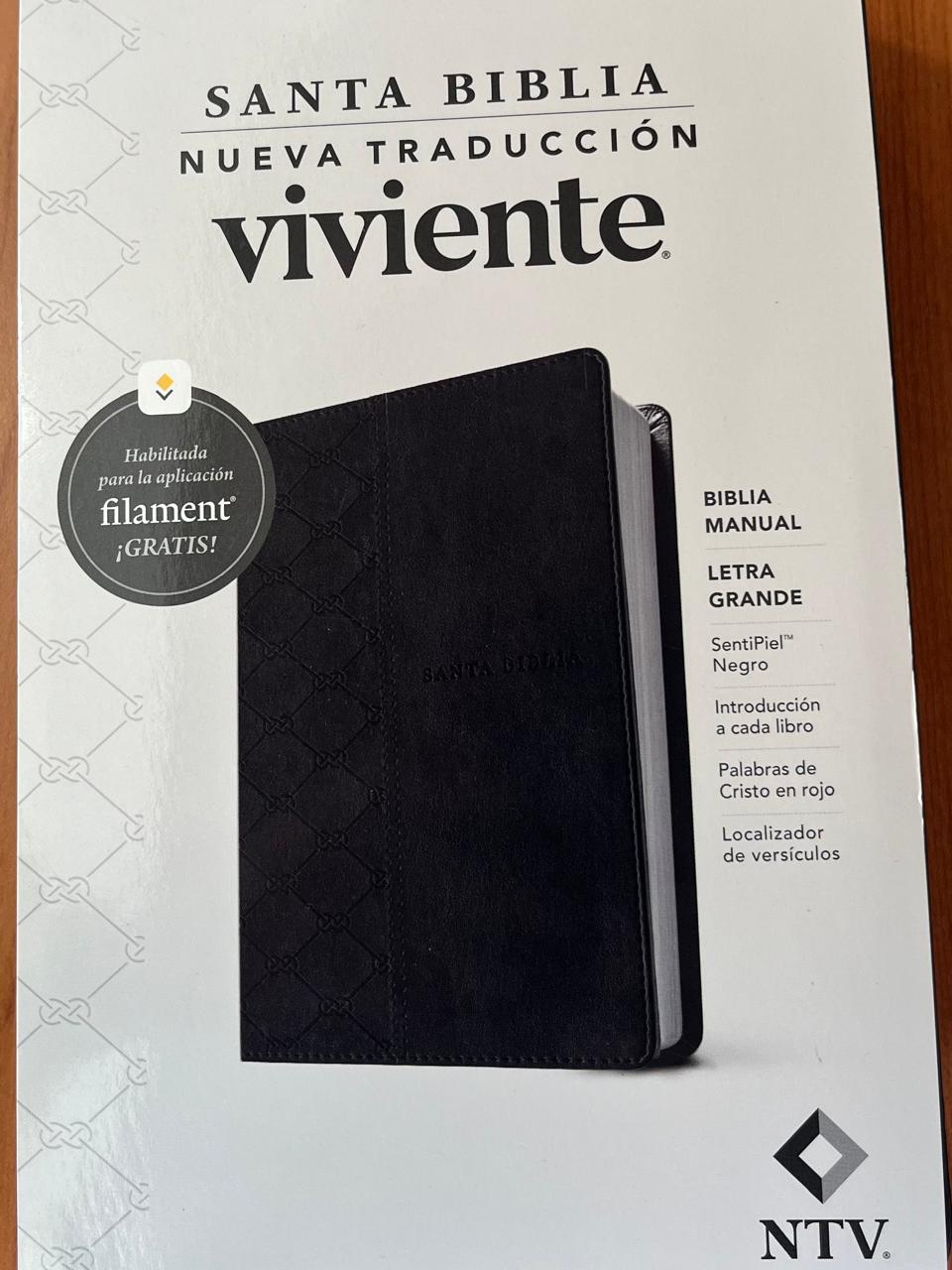 SANTA BIBLIA / NUEVA TRADUCCION VIVIENTE / SENTIPIEL NEGRO / SIN INDICE