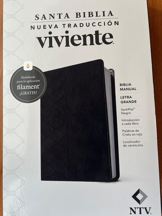 SANTA BIBLIA / NUEVA TRADUCCION VIVIENTE / SENTIPIEL NEGRO / SIN INDICE