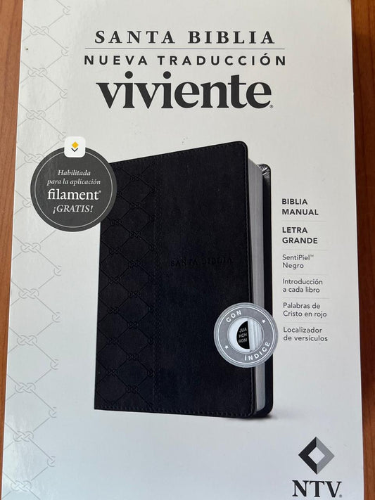SANTA BIBLIA / NUEVA TRADUCCION VIVIENTE / SENTIPIEL NEGRO / CON INDICE