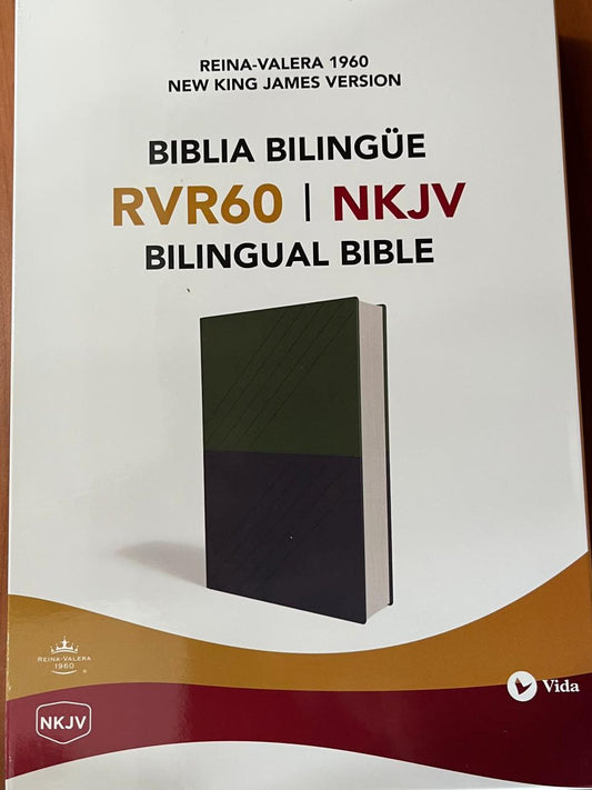 BIBLIA BILINGUE / RVR60 / NKJV / COLOR VERDE-AZUL