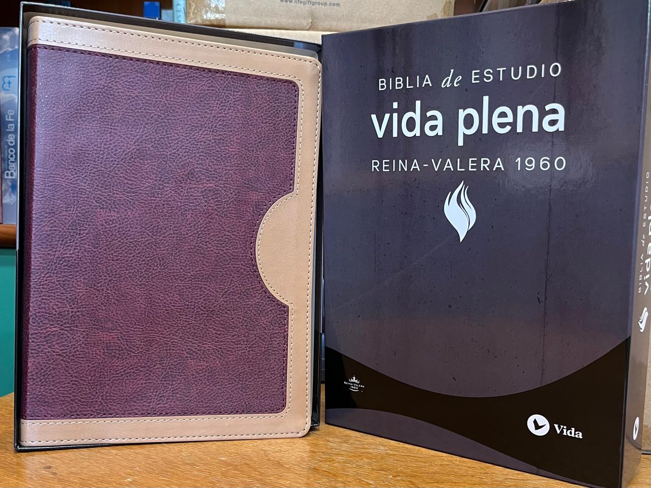 BIBLIA DE ESTUDIO VIDA PLENA / SIN INDICE / COLOR ROJO BEIGE